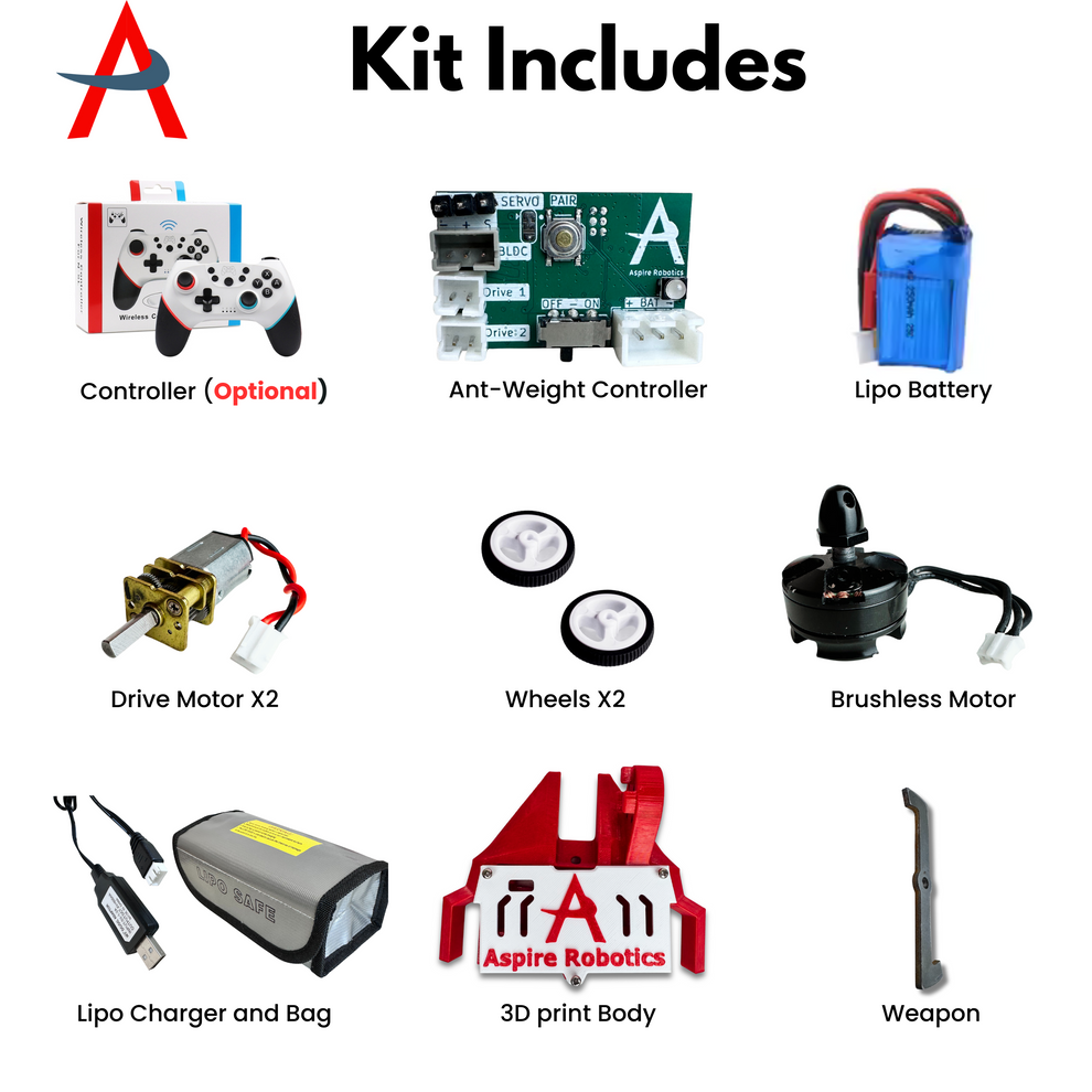 150g Ant-weight Vertical Spinner Starter Kit – Aspire Robotics